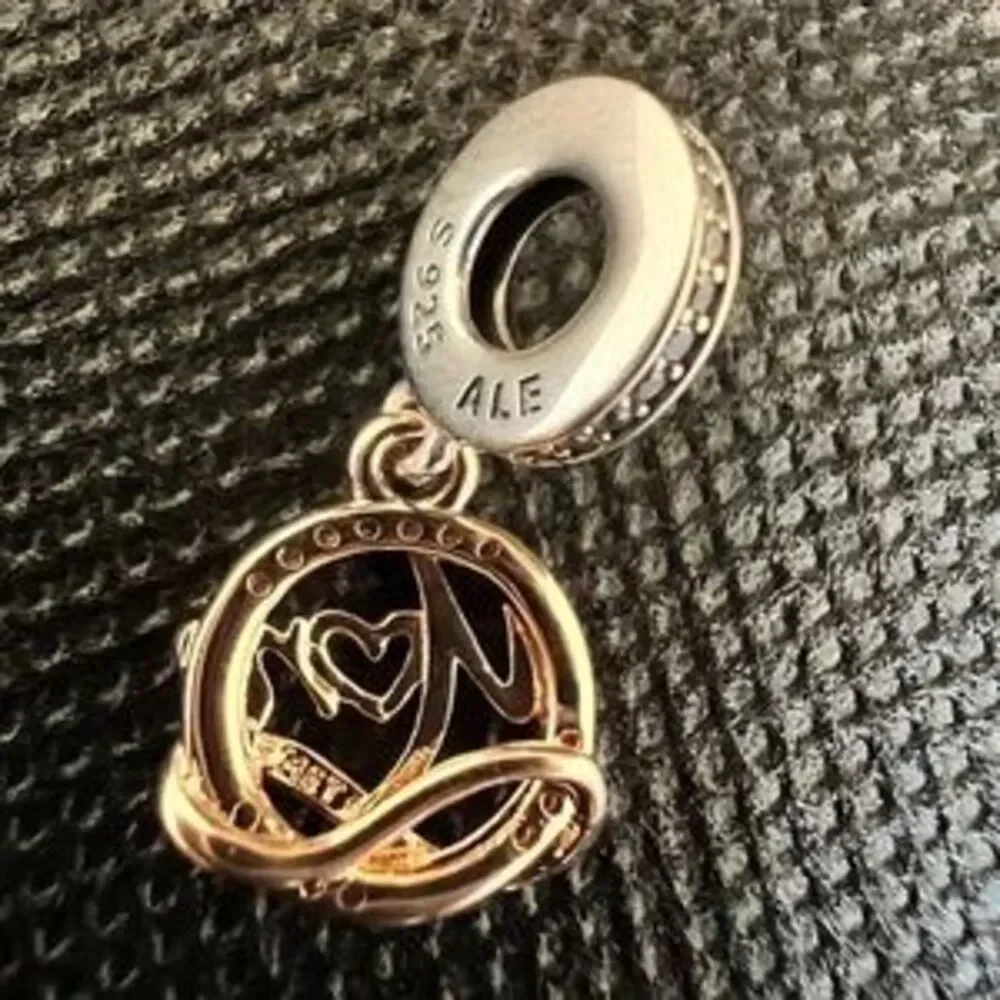 Rose Gold and Silver Mom Charm